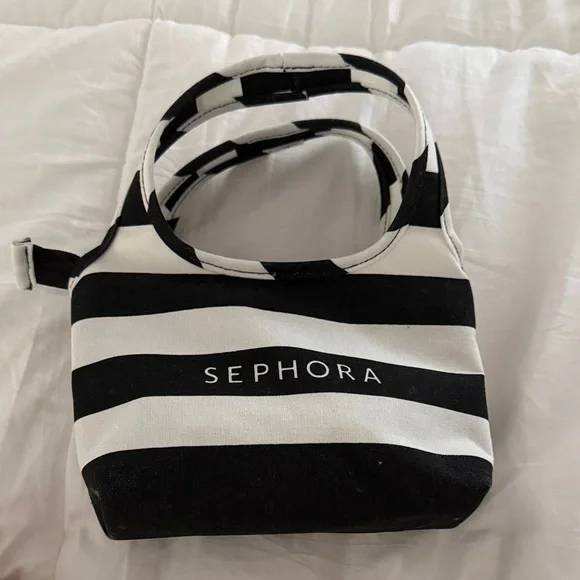 Sephora Monochrome Striped Cosmetic Bag - Picture 2 of 3